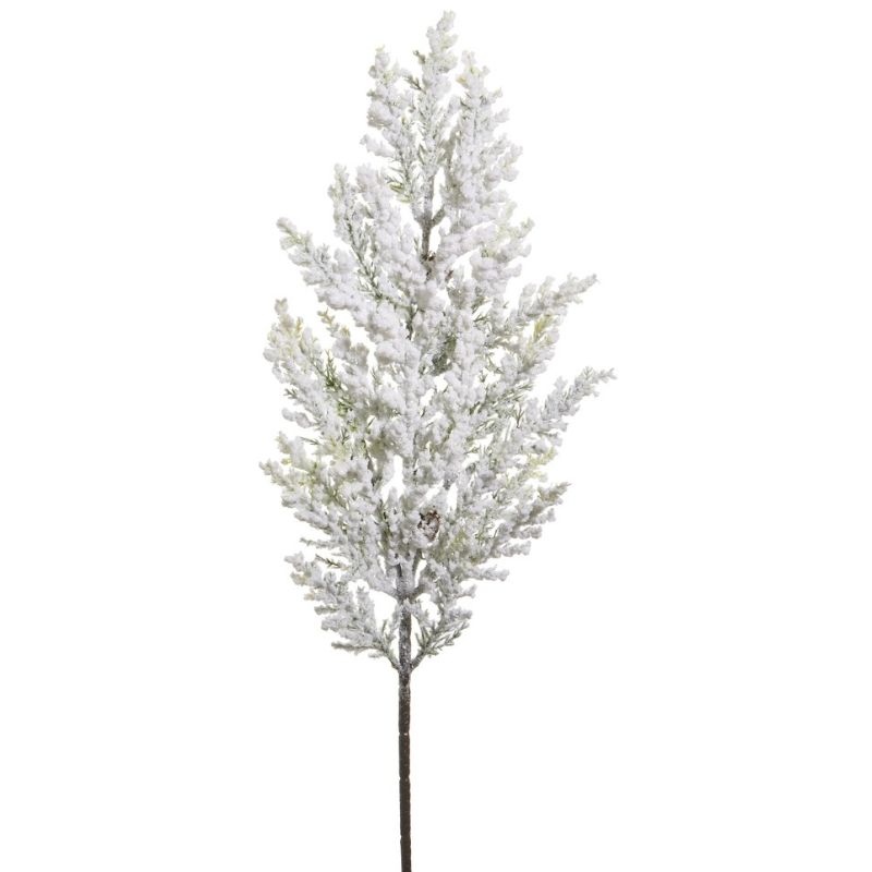 25" Glittered Cedar Spray